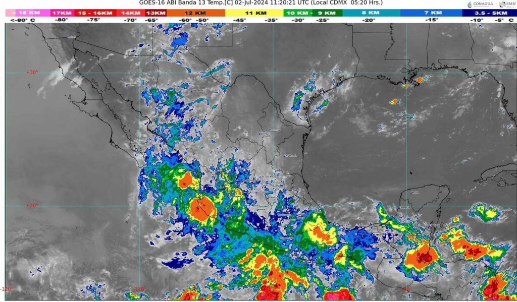 PRONOSTICAN LLUVIAS FUERTES EN EL SURESTE DEL PAÍS Y PENÍNSULA DE YUCATÁN