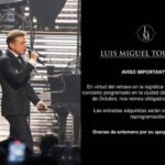 Luis Miguel canceló su concierto en Tampico y deja a sus fans en la incertidumbre