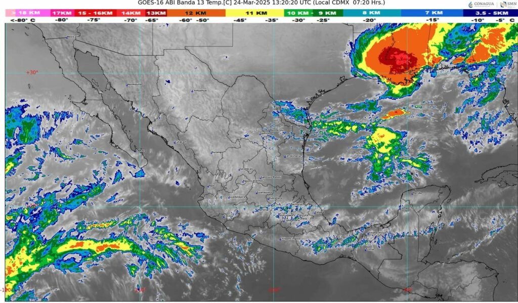 Prevén lluvias puntuales fuertes en Coahuila, Nuevo León y Tamaulipas
