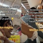 Pareja en ropa de novios va al supermercado por tortillas tras olvidarlas para su boda