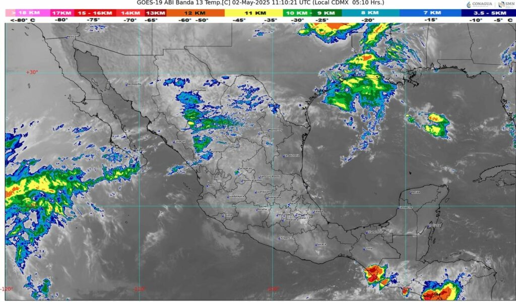 Frente frío ocasionara lluvias y vientos fuertes en el norte de México