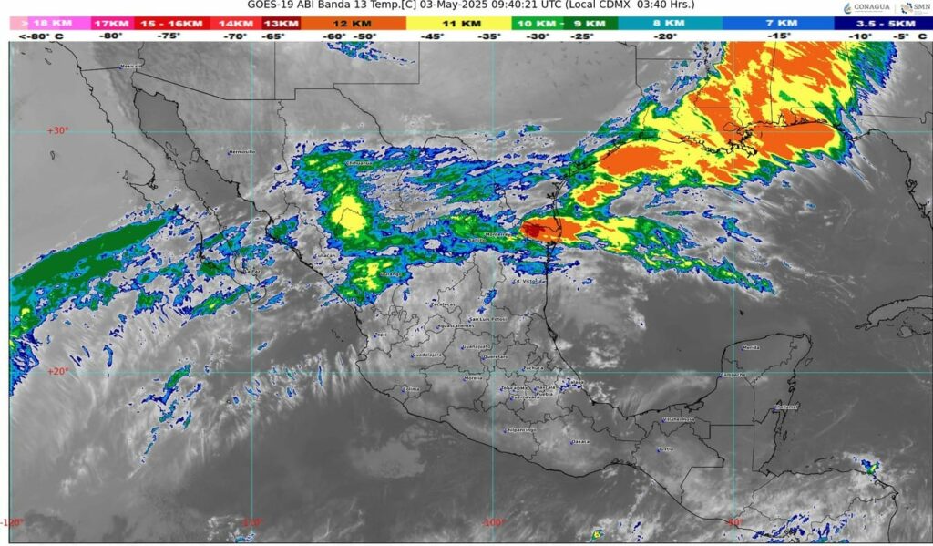 Un frente frío se extenderá sobre el norte y noreste de México