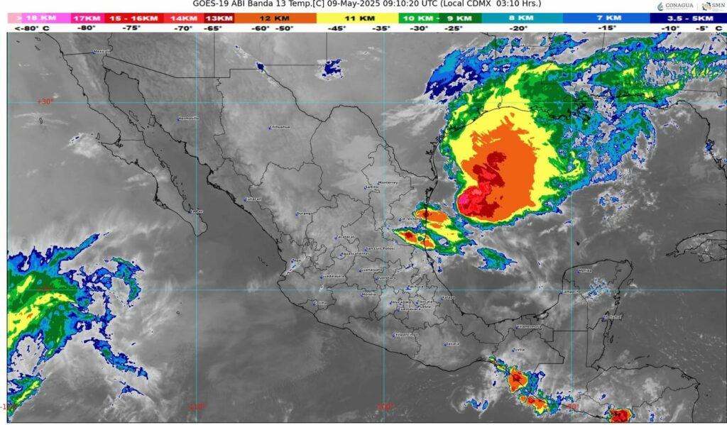 El frente frío 42 se desplazará sobre Tamaulipas y Veracruz
