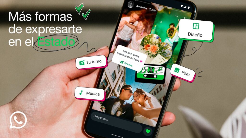 WhatsApp revoluciona los Estados con nuevas funciones de música, collages y stickers interactivos 
