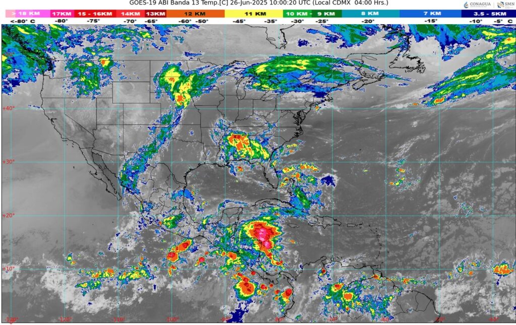 La onda tropical número 6 se desplazará sobre la península de Yucatán