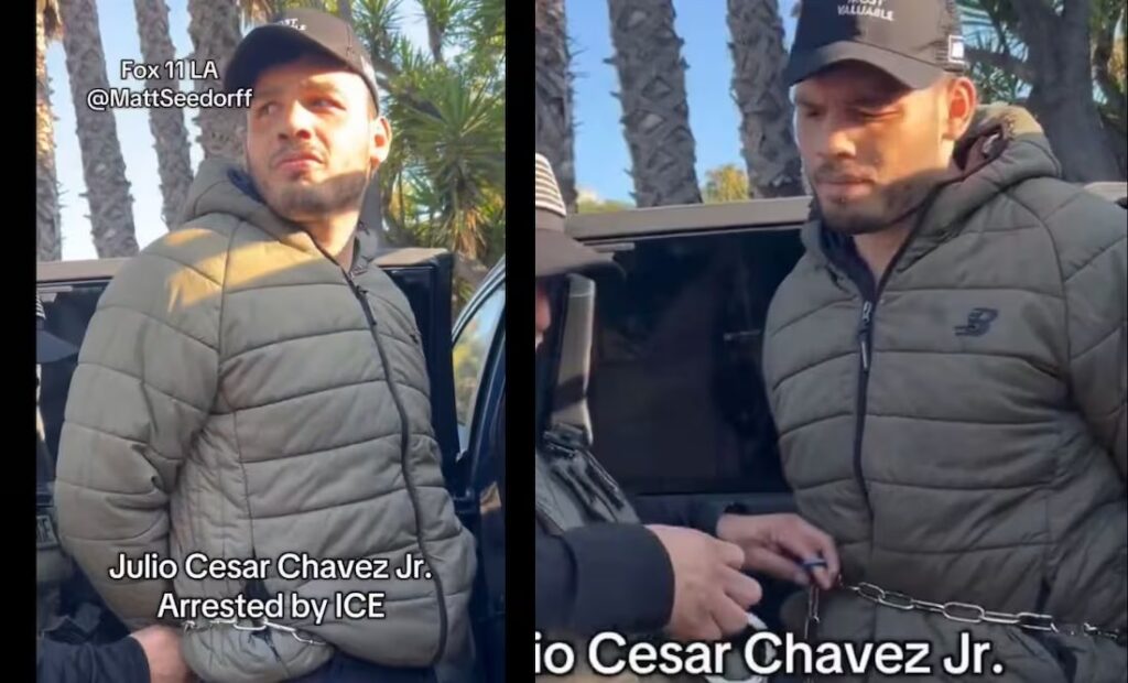 Así fue arrestado Julio César Chávez Jr. en EU; video muestra que el boxeador mexicano fue encadenado