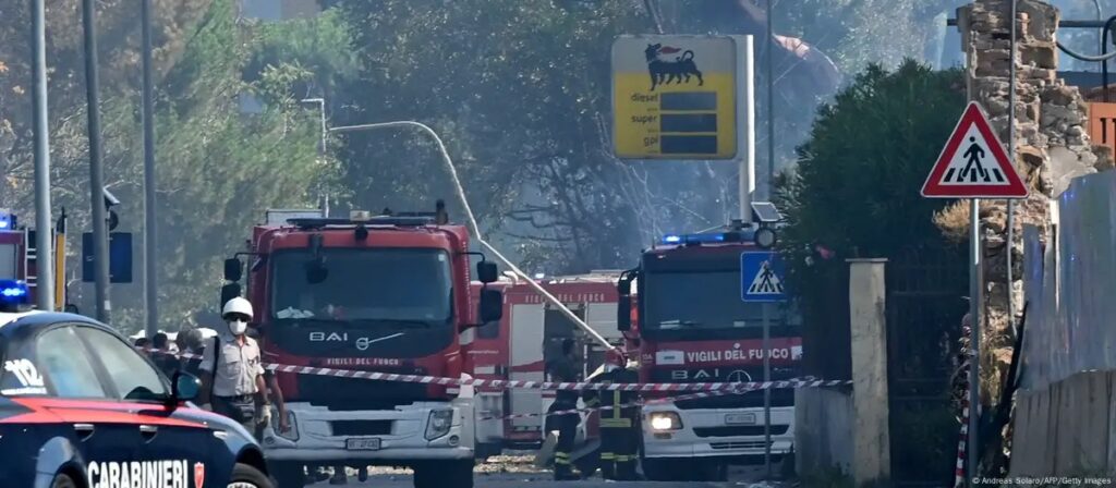 Explosión de gasolinera deja 45 heridos en Roma