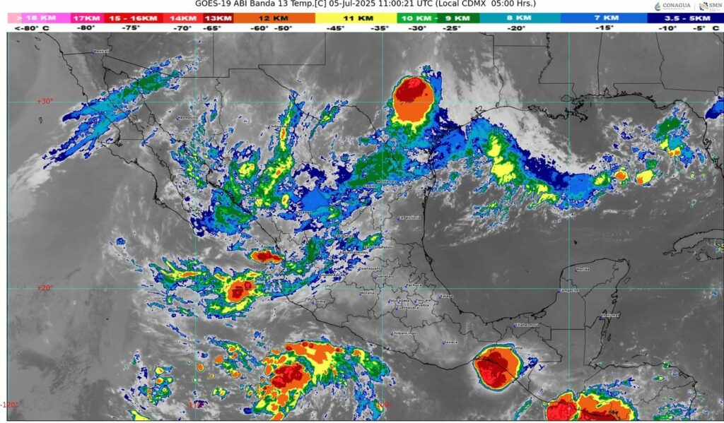El monzón mexicano mantendrá condiciones para lluvias puntuales intensas