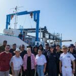 Mara Lezama y Alicia Bárcena recorren y supervisan estrategia integral contra el sargazo a bordo del buque “Natans”