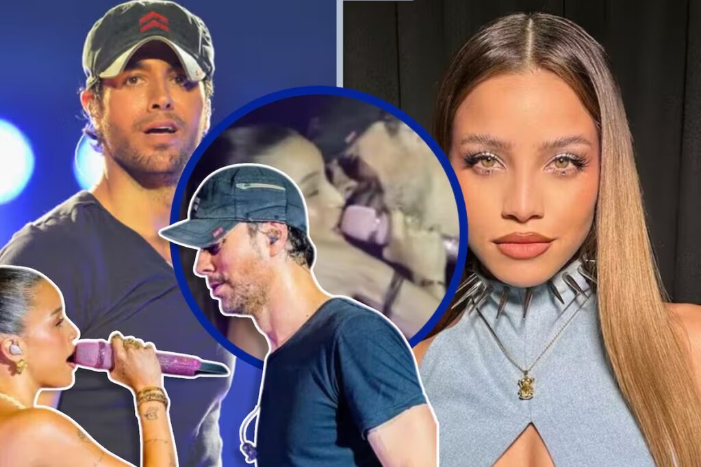 Critican a Enrique Iglesias por intentar besar a Emilia Mernes sin permiso durante concierto