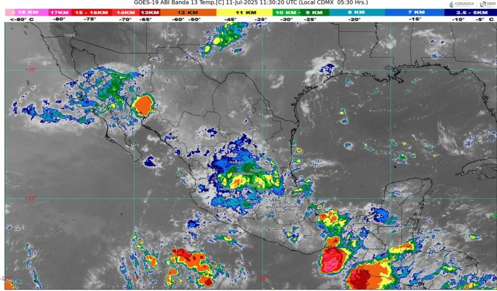 Pronostican lluvias en 19 estados de la República Mexicana