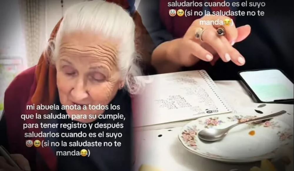 ¡No te olvides! Abuelita se hace viral por anotar quiénes la saludan por su cumpleaños