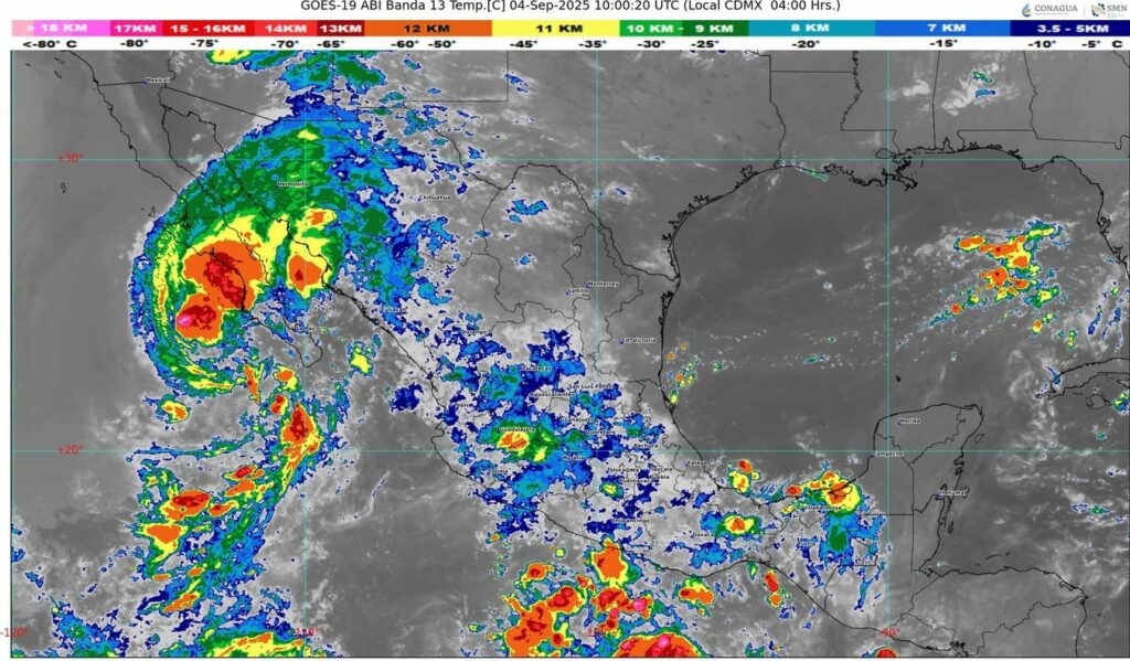 El ciclón Lorena se localiza frente a la costa de Baja California Sur