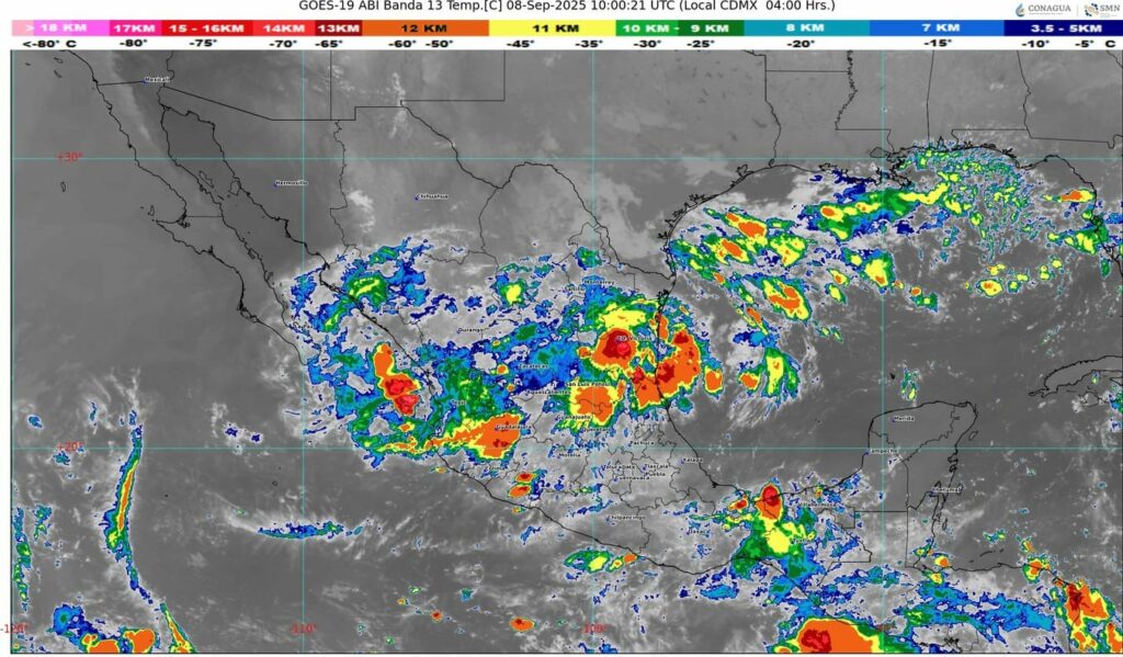 El sistema frontal número 2, estacionario, afecta al noreste de México