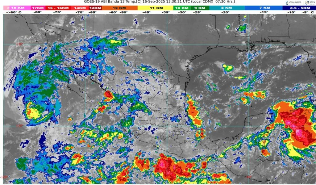 Se prevén lluvias puntuales intensas en Veracruz, Tabasco, Chiapas y Oaxaca