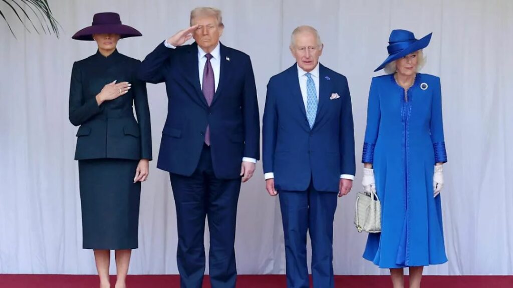 Entre protestas antiTrump, el rey Carlos III recibe al presidente de Estados Unidos en el castillo de Windsor