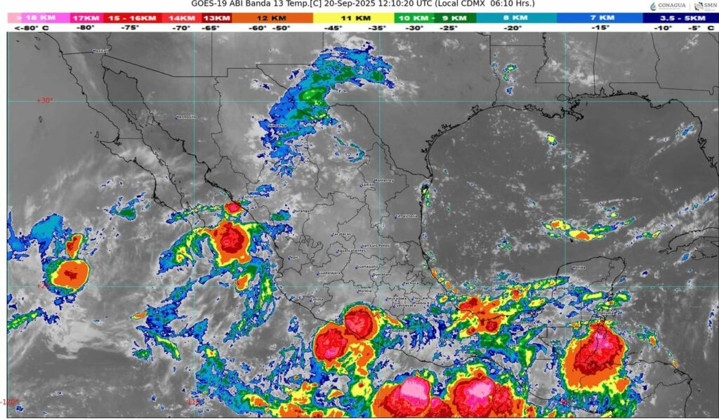 Se prevén lluvias intensas en Guerrero, Oaxaca, Chiapas, Tabasco y Veracruz