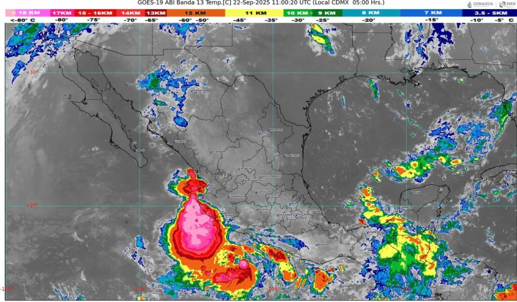 La tormenta tropical Narda causará lluvias en Colima, Guerrero, Jalisco y Michoacán