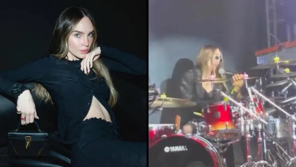 Belinda sufre lesión tras tocar la batería en uno de sus conciertos: «Lo único que me faltaba»