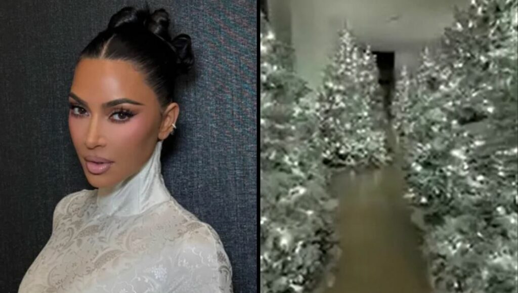 Kim Kardashian presume espectacular decoración navideña con 15 árboles blancos en su casa: “No puedo explicarles cómo se siente”
