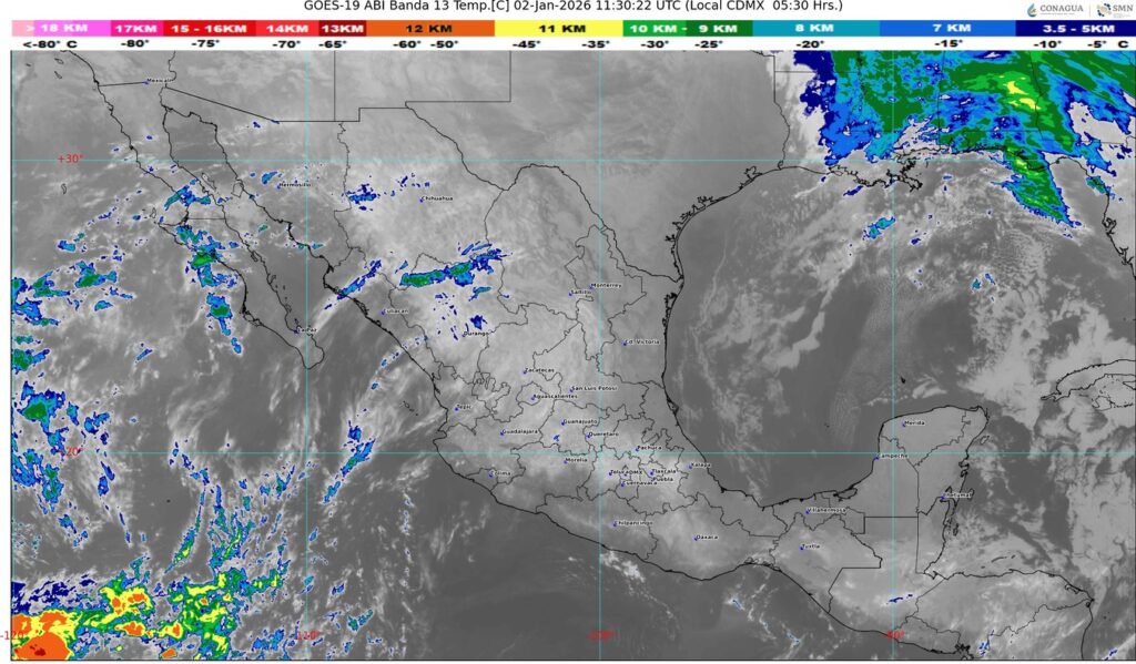 Pronostican lluvias y chubascos en zonas del occidente, sur y sureste del país