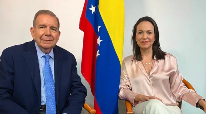 María Corina Machado afirma que Edmundo González debe asumir de inmediato la Presidencia de Venezuela