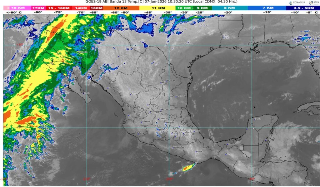 El frente frío número 27 se desplazará sobre el noroeste y norte de México