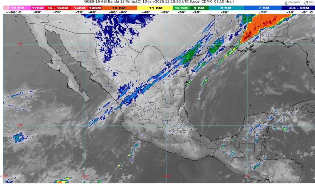 Frente frío 27 provoca lluvias intensas, vientos extremos y posible caída de nieve en el país