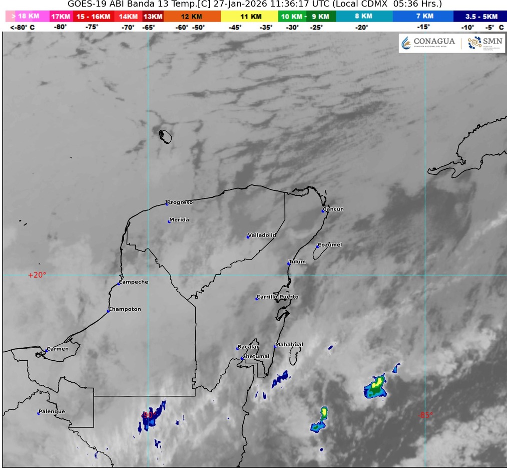El frente frío número 30 se desplazará sobre el mar Caribe