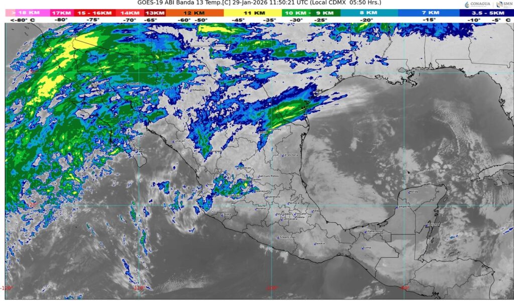 El frente número 32 y su masa de aire polar ingresarán sobre la frontera norte de México