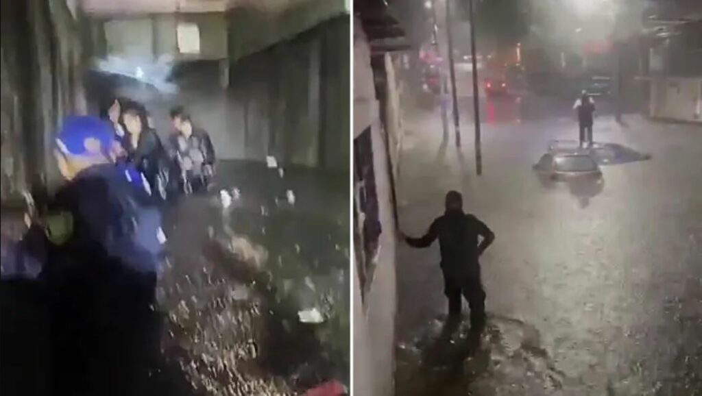 Policías rescatan a personas atrapadas por las intensas lluvias en CdMx