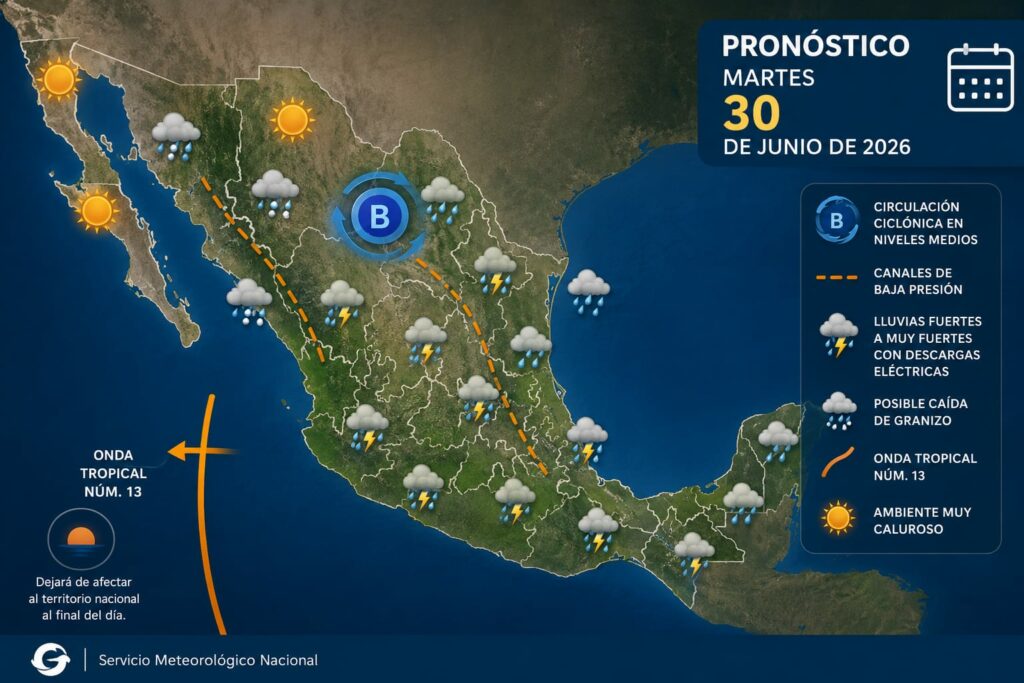 Pronostican chubascos y lluvias fuertes en gran parte de la República Mexicana