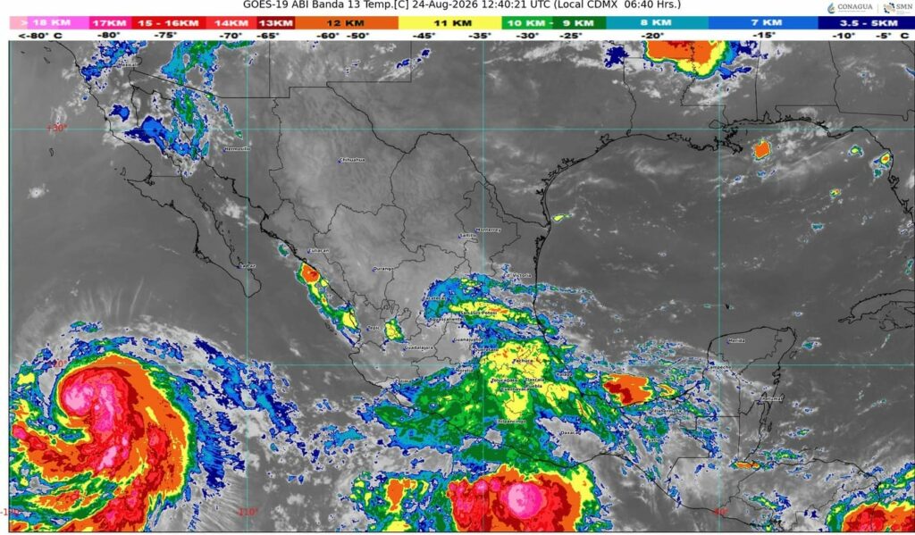 Las ondas tropicales 30 y 31 provocarán lluvias en el occidente, centro, sur, sureste, Valle de México y Península de Yucatán
