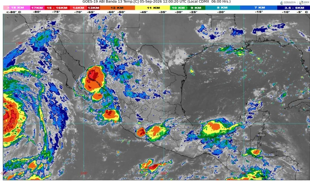 Se prevén lluvias muy fuertes a intensas en 17 entidades de la República Mexicana
