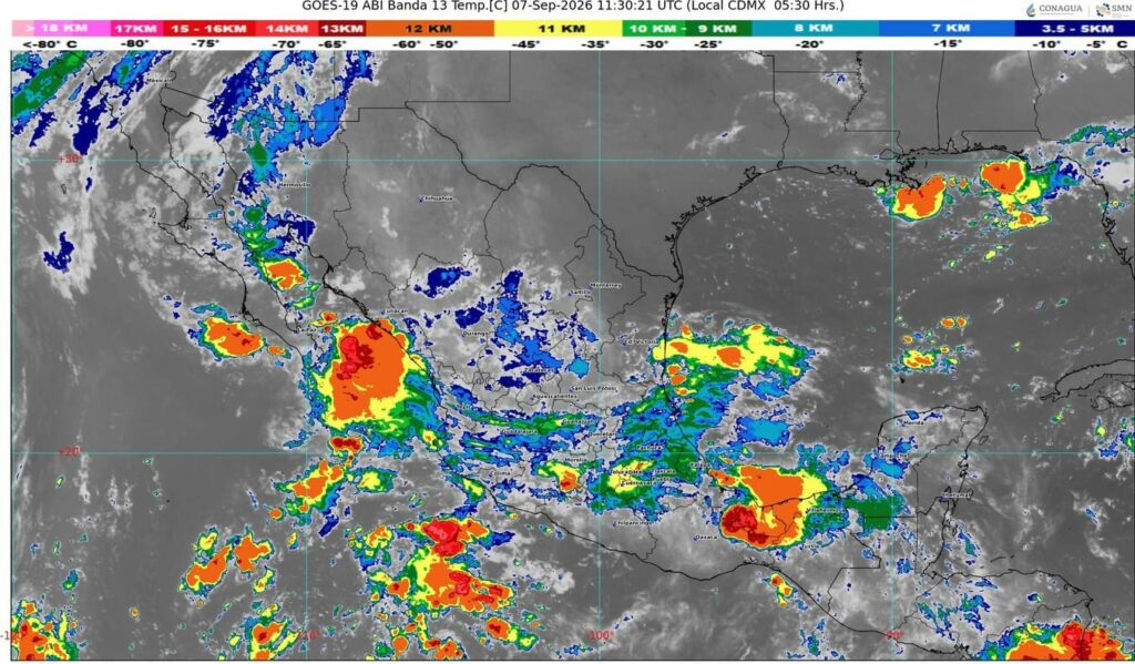 Se pronostican lluvias puntuales de muy fuertes a intensas en 21 entidades de la República Mexicana