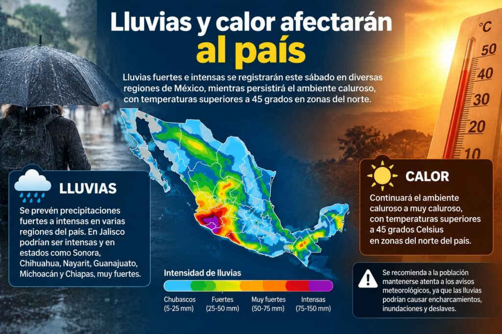 Lluvias y calor afectarán al país
