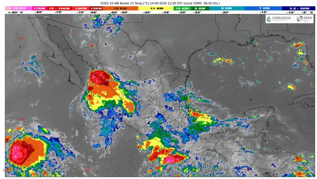 La onda tropical número 39 se desplazará sobre el occidente de México