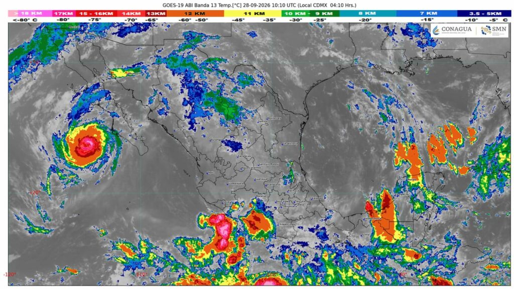 Se prevé que el centro del huracán Polo toque tierra en Baja California Sur.